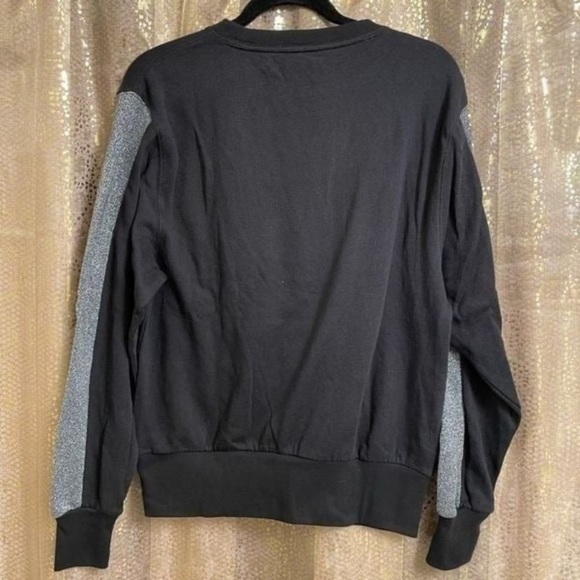 Black and Gray PINK Sweatshirt silver logo casual metallic cozy y2k S $68 fall - Picture 2 of 2